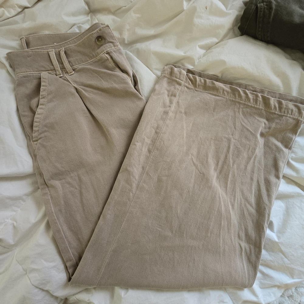 AE dreamy drape high waisted stretch wide leg trousers 10 short